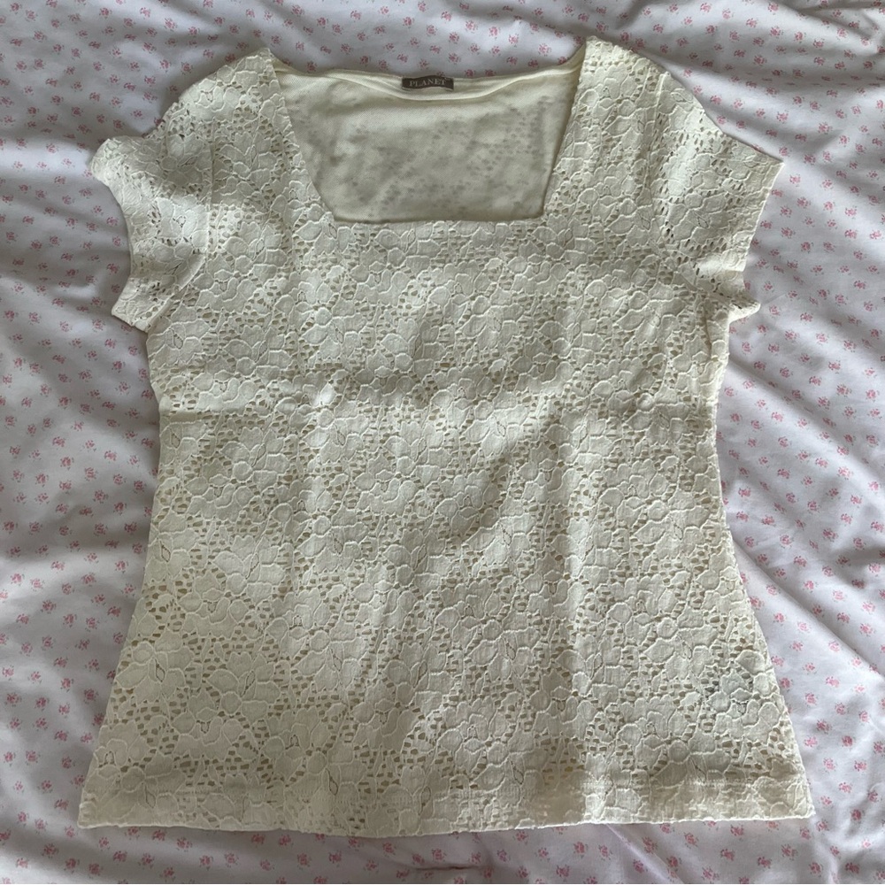 vintage lace cream top🐇🐇